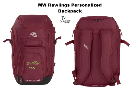 MW Rawlings Personalized Bat Backpack