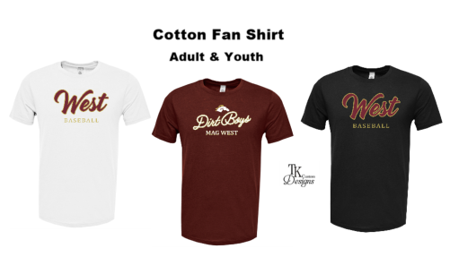 MW Baseball Cotton Blend Fan Shirt - Adult & Youth