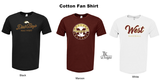 MW Adult Baseball Cotton Blend Fan Shirt